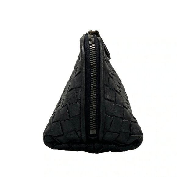 Auth BOTTEGA VENETA Intrecciato - Black Leather B********* Pouch - Picture 4 of 9